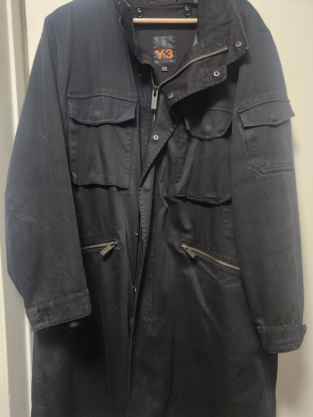 Y-3 Men's Black Military Field Coat